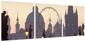 Tablou - Podul Charles (cu ceas) (90x30 cm)