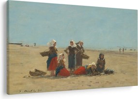 Tablou - Eugène Boudin, Women on the Beach at Berck, reproducere (90x60 cm)