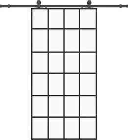 vidaXL Ușă glisantă cu set de feronerie neagră 102x205 cm Sticlă ESG