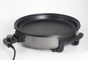 Tigaie electrica rotunda ZİLAN ZLN7870, pizza grill, diametru 38 cm, 1500 W, capac sticla, material non stick