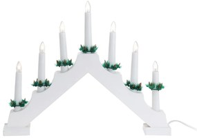 Sfeșnic de Crăciun Candle Bridge alb, 7 LED