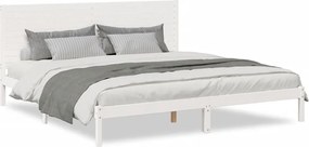 vidaXL Cadru pat foarte lung fără saltea, alb, 200x210 cm lemn masiv