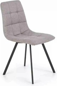 Scaun tapitat K402, gri/negru, stofa clasica/metal, 45x55x86 cm