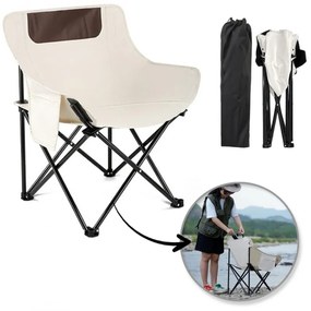 Scaun de camping pliabil TRAIL, crem