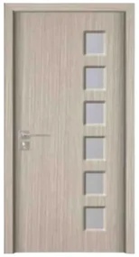Usa Interior din MDF Novo Doors ND319, Cadru din Lemn Masiv, Geam Sablat, KIT COMPLET, Toc , Manere si balamale incluse (Culoare: Crem, Dimensiune: