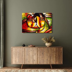 Tablou - Pictură în ulei, chipuri abstracte (90x60 cm)