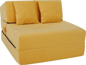 Saltea pliabilă/fotoliu extensibil, 2 in 1, galben, PELOS