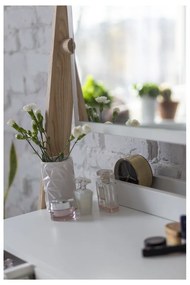 Suport cu sertar și oglindă Ragaba Leno, alb