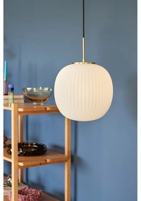 Lustră albă cu abajur din sticlă ø 32 cm Serene – Hübsch