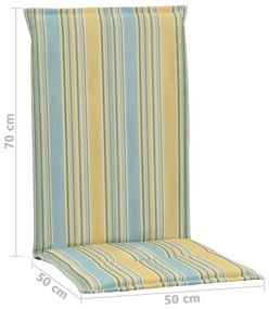 Perne scaun gradina, imprimeu, 4 buc., multicolor, 120x50x3 cm