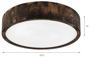 Brilagi - Plafonieră CARVALHO SMOKEY, 2xE27/60W/230V, stejar, Ø 37,5 cm