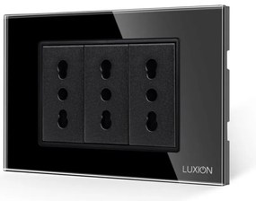 Priza Tripla cu Rama din Sticla LUXION, Standard Italian, 3M