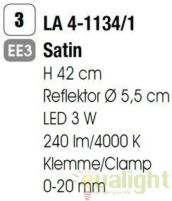 Lampa LED cu clips design modern Mira LA 4-1134/1 satin OR