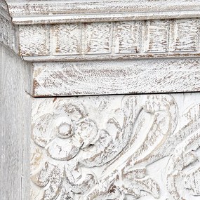 Comoda cu 4 usi Morocco din lemn de mango antichizat alb 190x43x100 cm