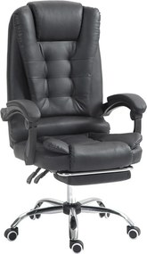Scaun birou OSKAR, negru, piele ecologica, 62x62x100/110 cm