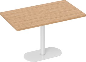 HOMCOM Masă dreptunghiulară pentru 6 persoane, 120 x 70 x 75 cm, masă de bucătărie cu picior central și blat gros stejar alb | Aosom Romania