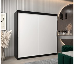 Dulap de haine 200 cm Toki (negru mat + alb mat). 1064849
