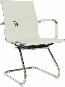 Scaun conferinta AZURE 2 NEW TYP 2, piele ecologica/metal, alb, 54.5x6
