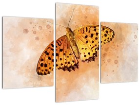 Tablou - Fluture portocaliu, aquarelă (90x60 cm)