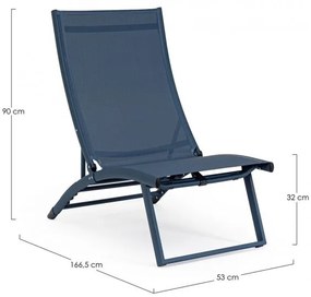 Scaun lounge, cu spatar inclinabil, albastru, Taylor, Bizzotto