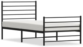 352328 vidaXL Cadru pat metalic cu tăblii de cap/picioare, negru, 80x200 cm
