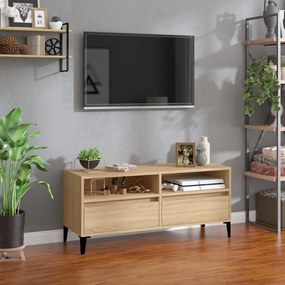 831904 vidaXL Comodă TV, stejar sonoma, 100x34,5x44,5 cm, lemn prelucrat