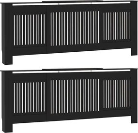 vidaXL Capac pentru radiator 2 pcs Negru 205 x 20,5 x 81,5cm