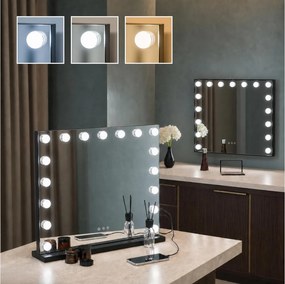 BRILAGI - LED Oglindă de machiaj reglabilă HOLLYWOOD LED/15W/230V 60x50 cm neagră