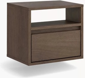 Noptieră suspendată cu sertar Zolia 40 cm - nuc elegant