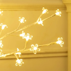 HOMCOM Copac Di Betulla Con 120 Lumini Led Înalt 150cm 3 Niveluri Luminosità Alb | Aosom Romania