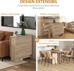 HOMCOM Masă Pliabilă Multifuncțională, Rafturi și Rotile, Bucătărie, Design Compact | Aosom Romania