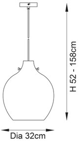 Lustră pe cablu Endon 96442 PANTHER 1xE27/10W/230V crom lucios/fumuriu