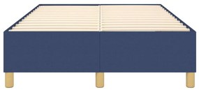 Cadru de pat box spring, albastru, 120x200 cm, textil Albastru, 35 cm, 120 x 200 cm