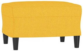 Fotoliu canapea cu taburet, galben deschis, 60 cm, textil Galben deschis, 92 x 77 x 80 cm