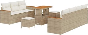 vidaXL Set de canapele pentru grădină 14 pcs Bej și crem poliratan