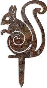 Decoratiune gradina SQUIRREL A-01, maro, metal, 23x29 cm