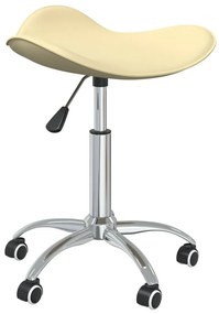 vidaXL Scaun de masă pivotant, crem, piele ecologică
