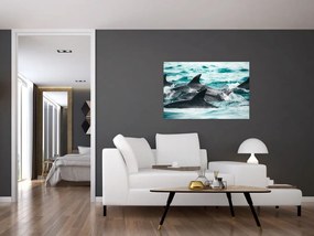 Tablou - Delfini în ocean (90x60 cm)
