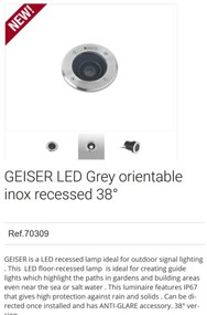 Spot LED orientabil / incastrabil de exterior pentru pavaj 18cm GEISER 15W