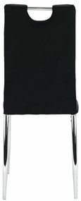 Scaun, negru / alb, piele ecologică / crom, SIGNA