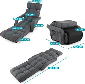 Canapea extensibilă pliabilă cu 6 poziții reglabile