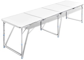 Masă camping din aluminiu reglabilă 240 x 60 cm