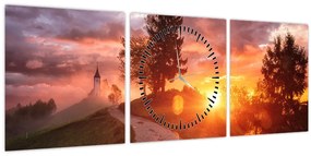 Tablou - Jamnik, Slovenia (cu ceas) (90x30 cm)