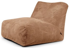 Fotoliu bean bag maro cu tapițerie din catifea reiată Tube 100 – SLOWDOWN