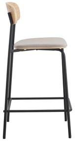 Scaune de bar negre/taupe 2 buc. (înălțime șezut 66 cm) Adriana – Marckeric