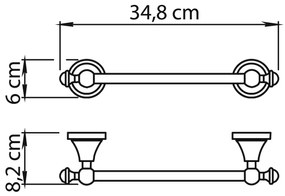 Suport prosop GEDY NV213013 Nevis 30 x 8,2 cm ,crom