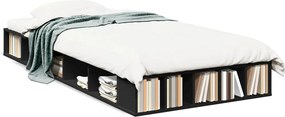 vidaXL Cadru de pat, negru, 75x190 cm, lemn prelucrat