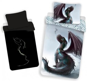 Animale Set de lenjerie Dragon fosforescent în întuneric 140×200cm, 70x90 cm