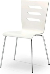 Scaun K155, alb/crom, placaj indoit/metal, 43x47x85 cm