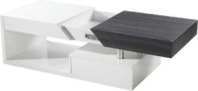 Masuta de cafea MELIDA, alb/gri, 120x60x43 cm
